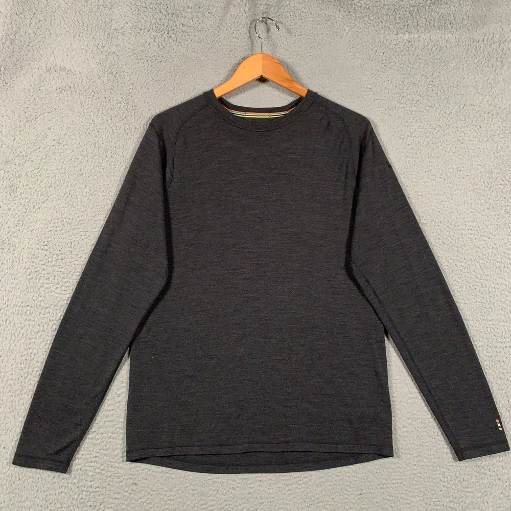 Smartwool Merino 150 Base Layer Shirt Men's Large L Charcoal Long Sleeve Crew